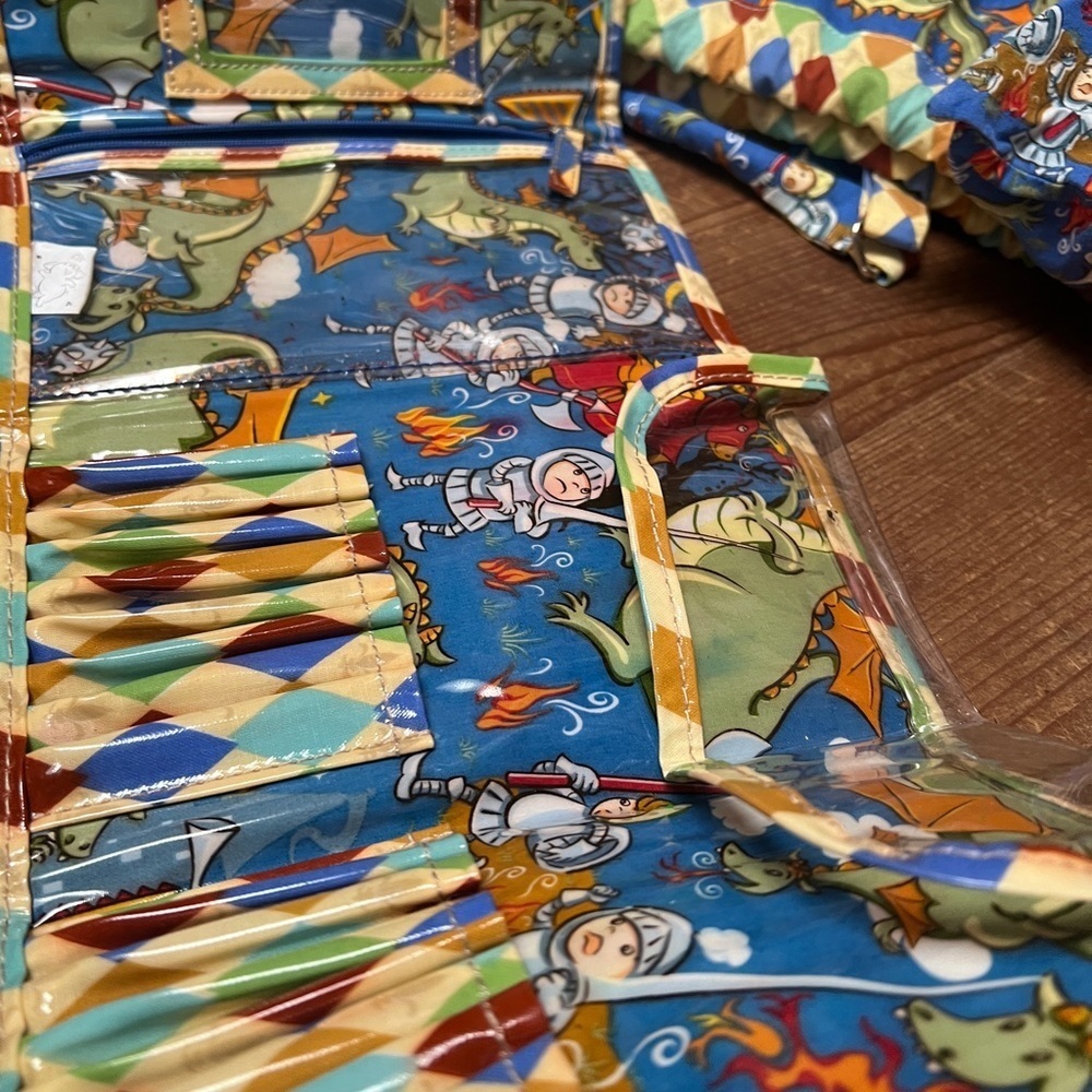 Toddler Backpack with matching pillow and color case- knight and dragon - Picture 3 of 8